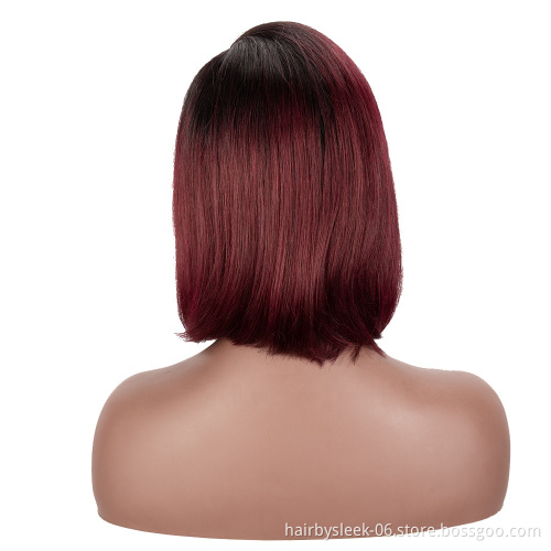 Wholesale Human hair Bob Lace Front Wigs Hair Natural Brazilian Remy Human Hair Wigs Pixie Cut Lace Part Wig extentions